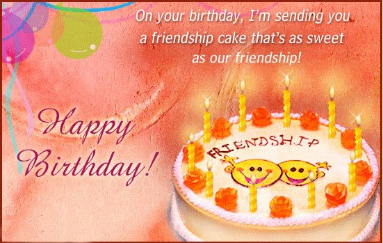 Happy Birthday with Friendship Cake