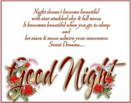 Beautiful Night Stars Moon SMS