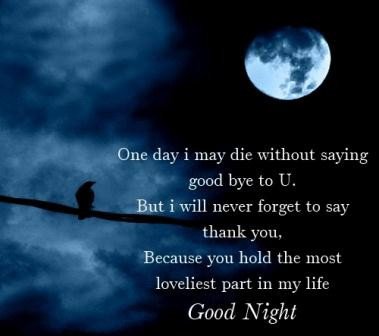 never going to sleep without saying good night.