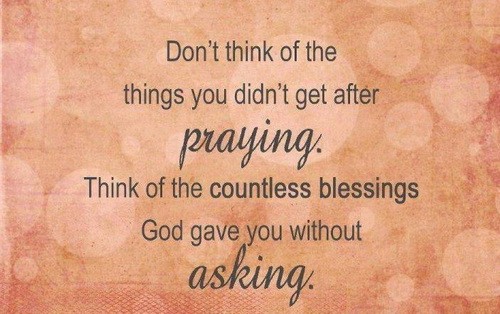 Blessings without asking