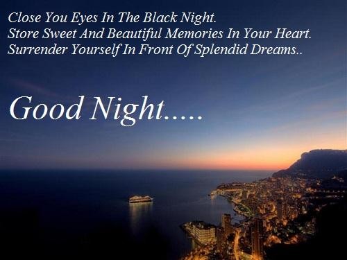 store sweet memories and go to sleep tonight and have splendid dreams