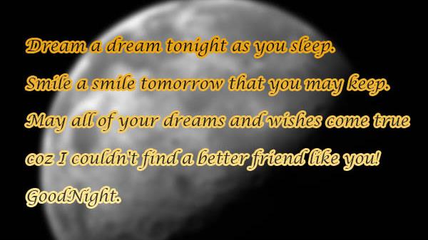 dream tonight smile tomorrow.