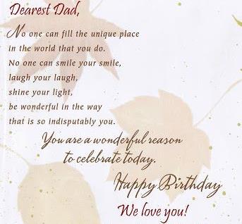 unique wonderful birthday greetings for father.