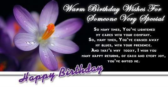warm birthday wishes for special friend