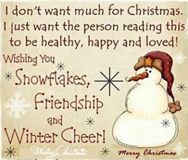 wishing your friend happy Christmas with winter cheer.