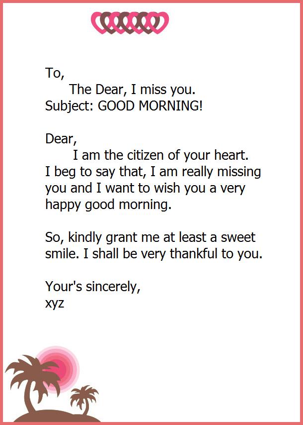 application letter to wish you good morning 